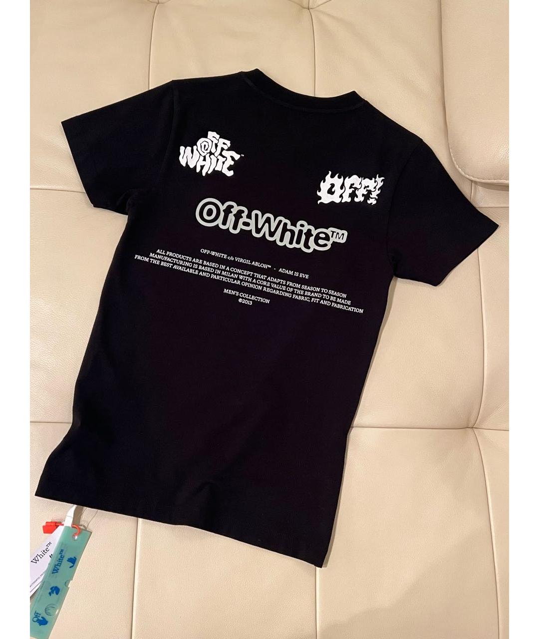 OFF-WHITE Черная хлопковая футболка, фото 7