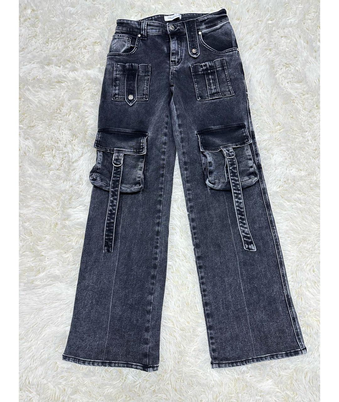 BLUMARINE Антрацитовые прямые джинсы, фото 8