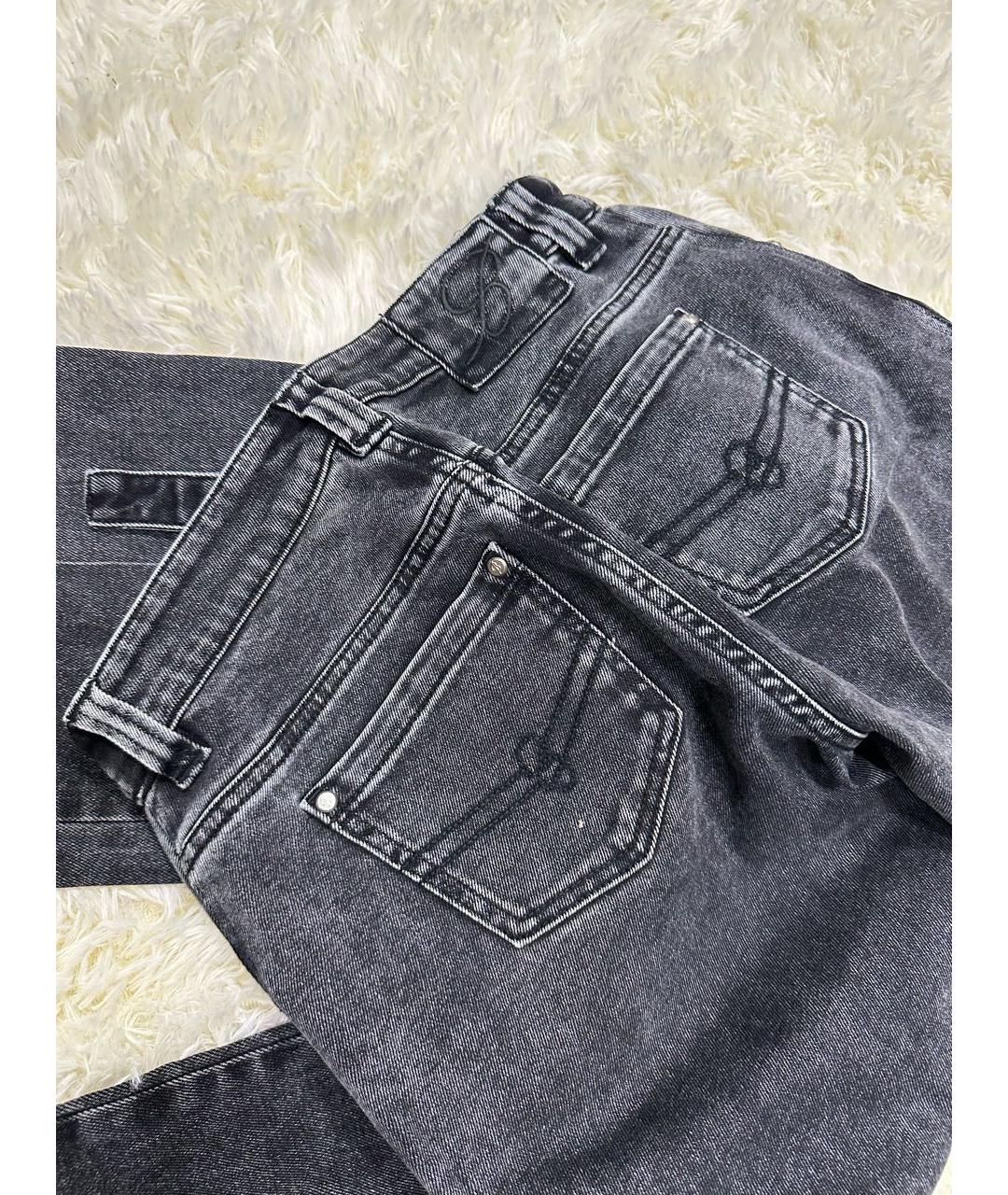 BLUMARINE Антрацитовые прямые джинсы, фото 4