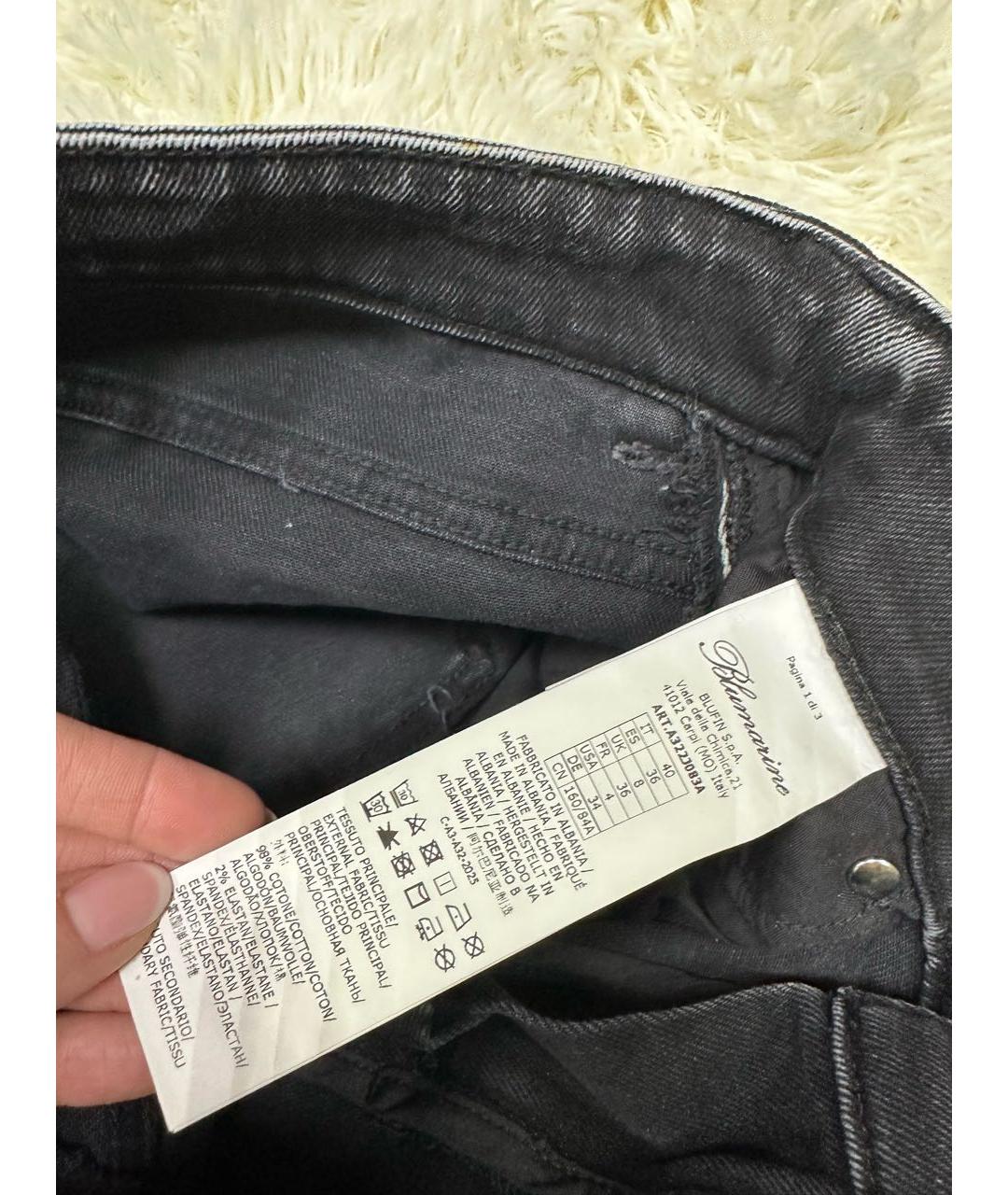 BLUMARINE Антрацитовые прямые джинсы, фото 6