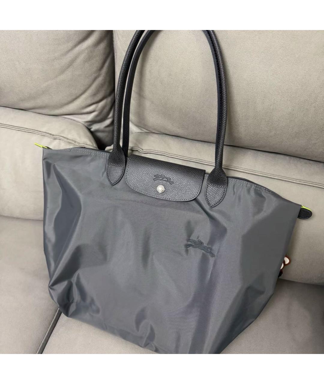 LONGCHAMP Серая тканевая сумка тоут, фото 5