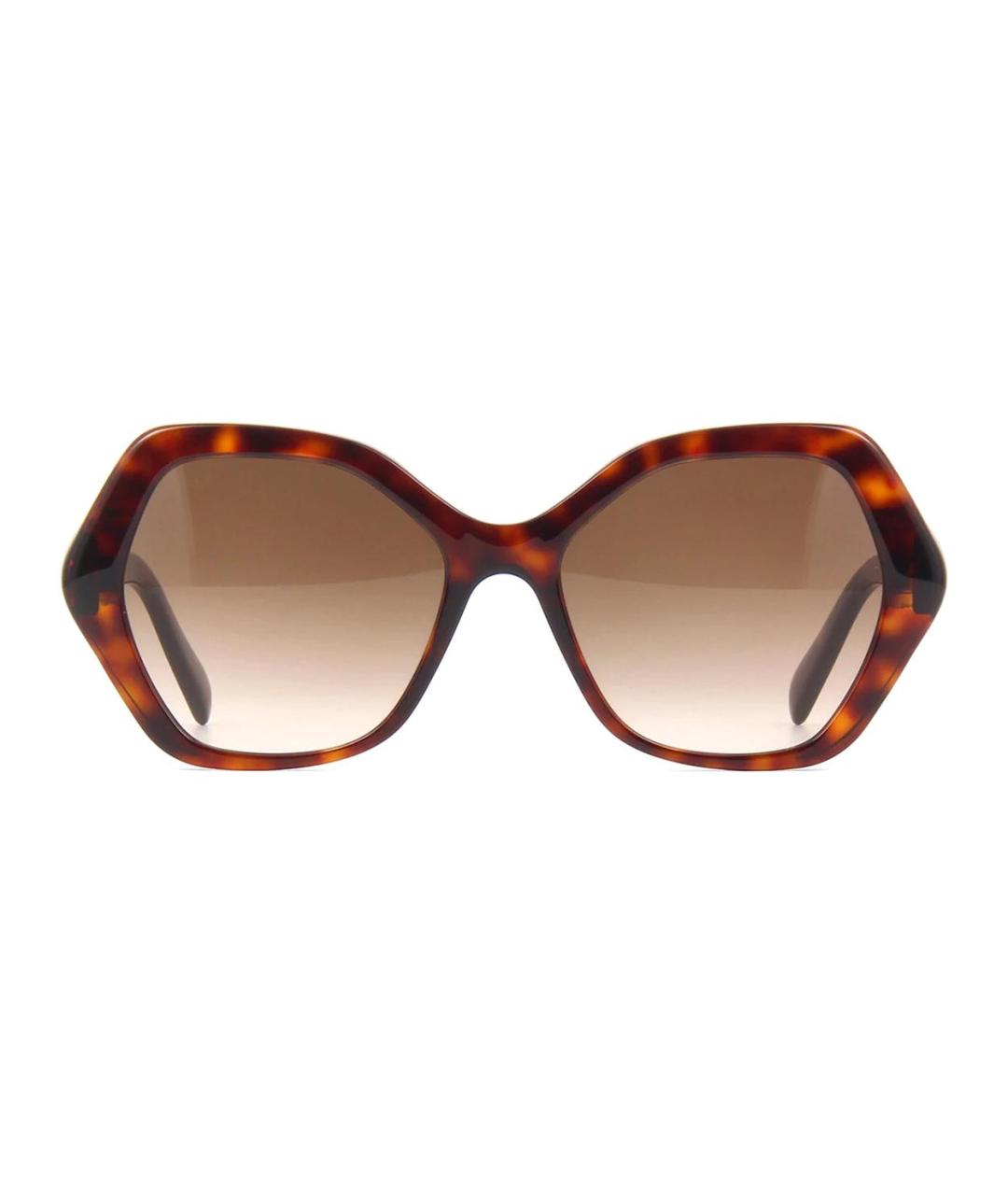 CELINE Коричневые пластиковые солнцезащитные очки, фото 3