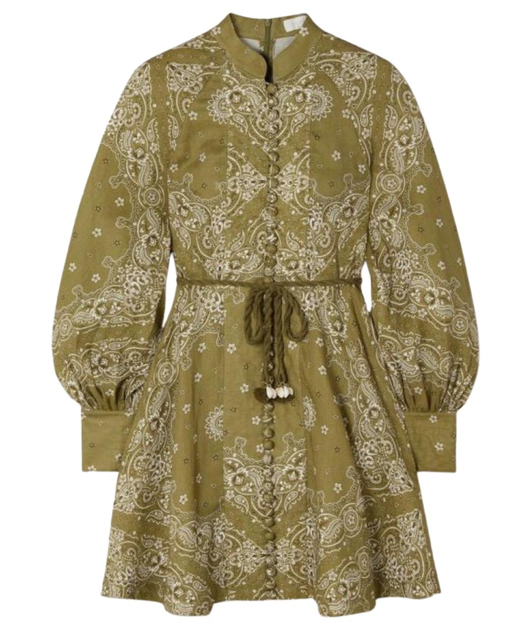 ZIMMERMANN Зеленые повседневное платье, фото 1