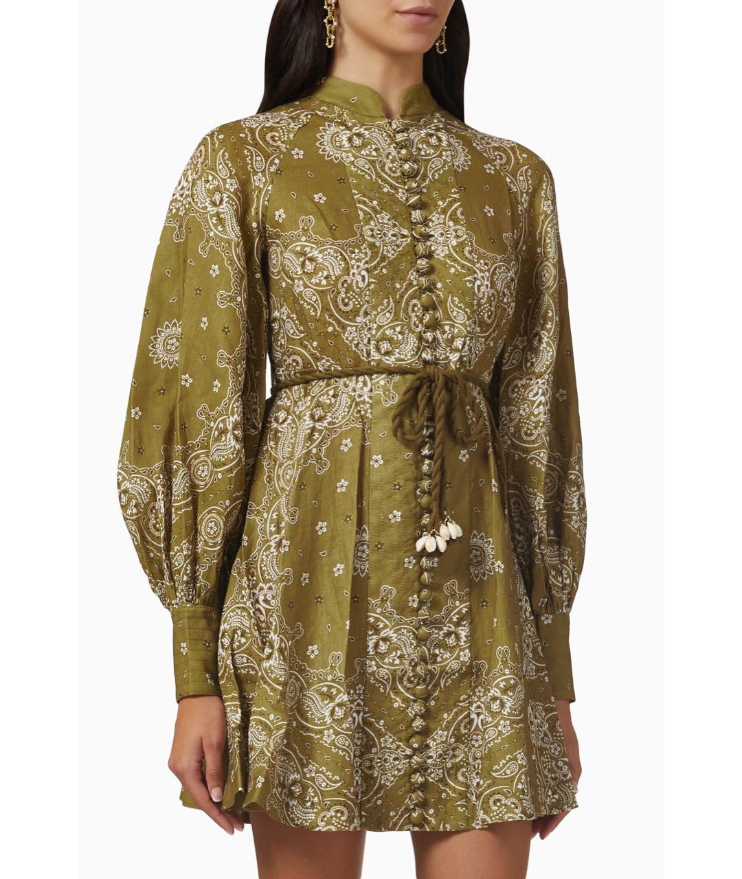 ZIMMERMANN Зеленые повседневное платье, фото 2