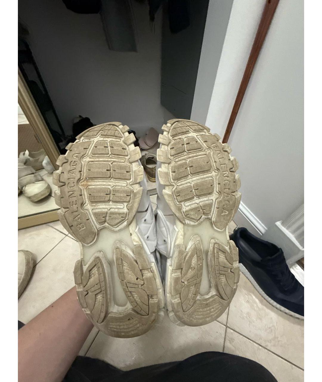 BALENCIAGA Белые текстильные низкие кроссовки / кеды, фото 6