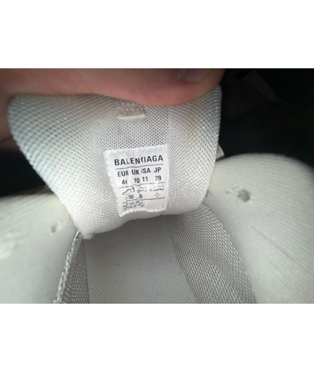 BALENCIAGA Белые текстильные низкие кроссовки / кеды, фото 5