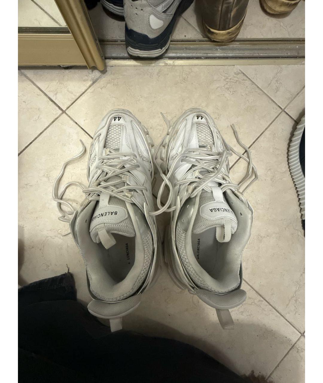 BALENCIAGA Белые текстильные низкие кроссовки / кеды, фото 3