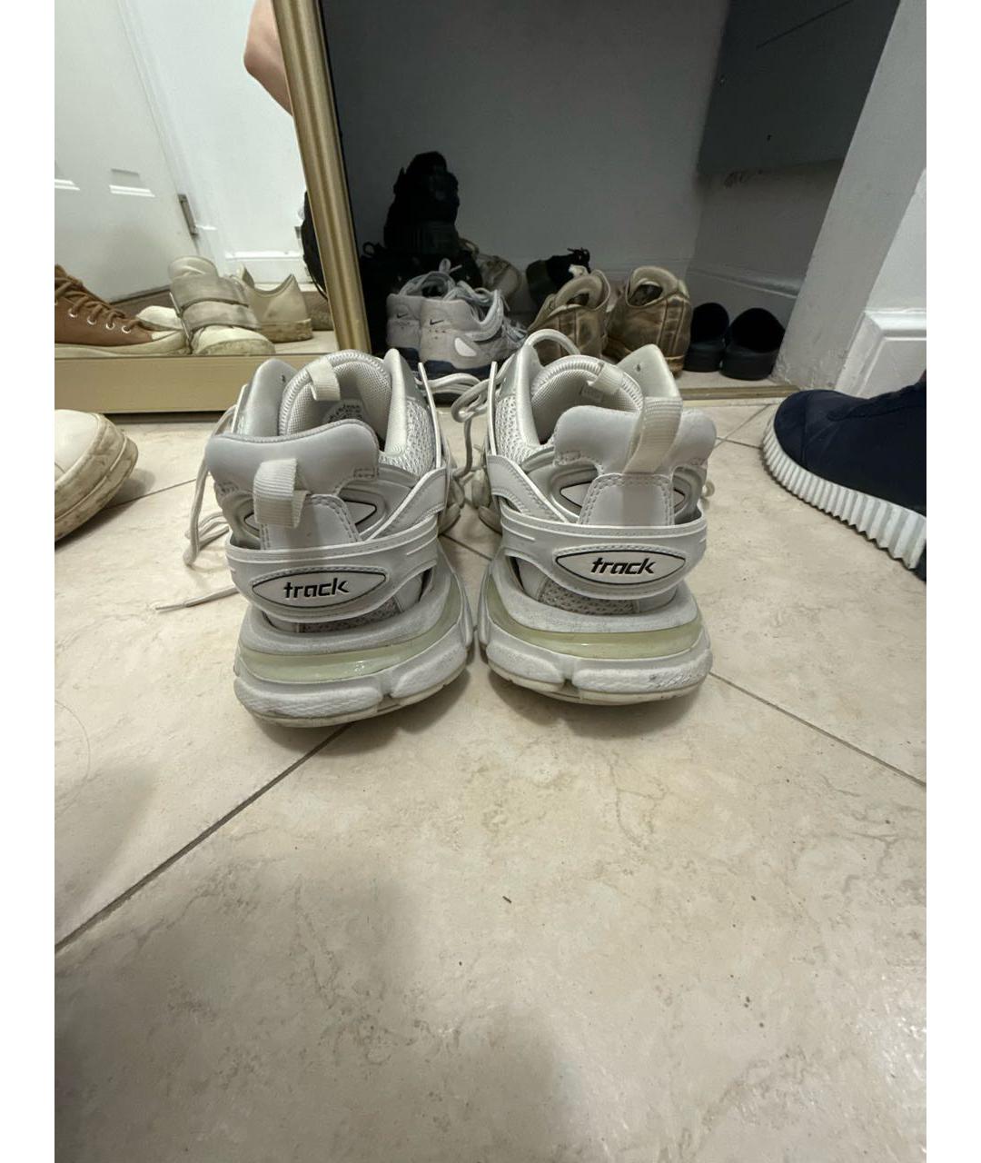 BALENCIAGA Белые текстильные низкие кроссовки / кеды, фото 4