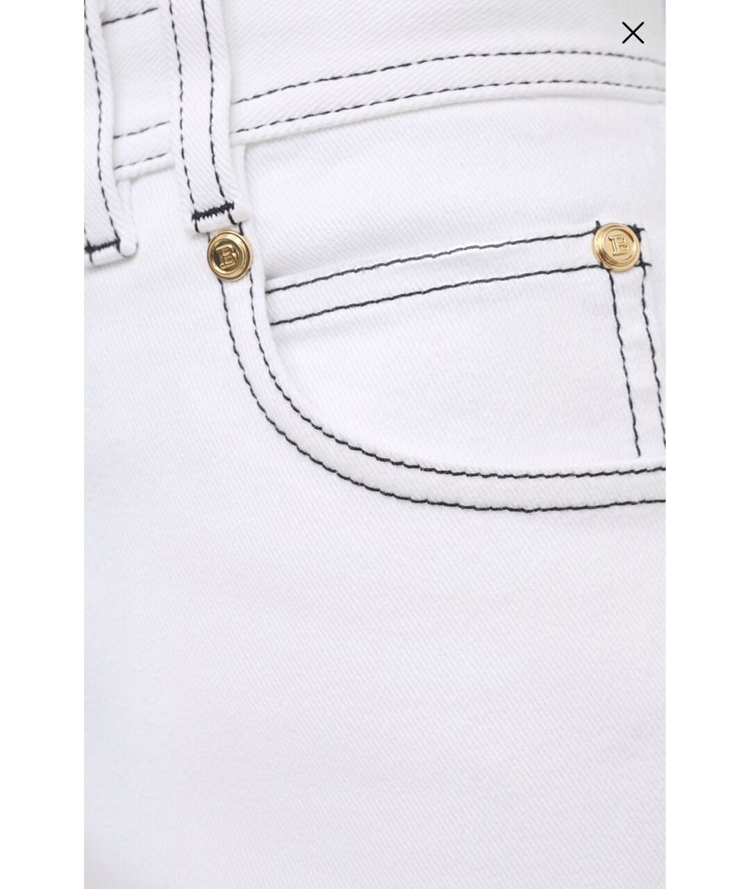 BALMAIN Белые хлопко-леновые джинсы слим, фото 3