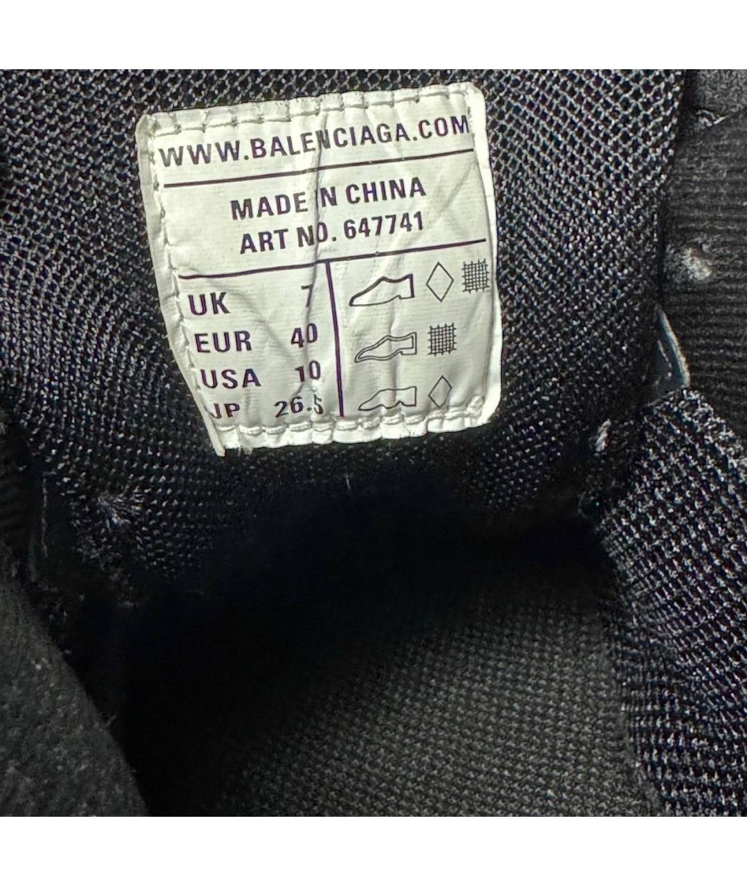 BALENCIAGA Черные текстильные низкие кроссовки / кеды, фото 6