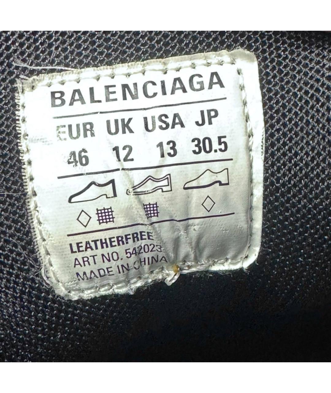 BALENCIAGA Черные текстильные низкие кроссовки / кеды, фото 5