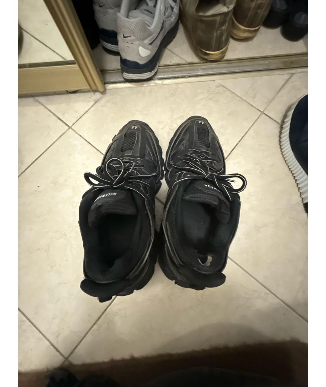 BALENCIAGA Черные низкие кроссовки / кеды из искусственной кожи, фото 3