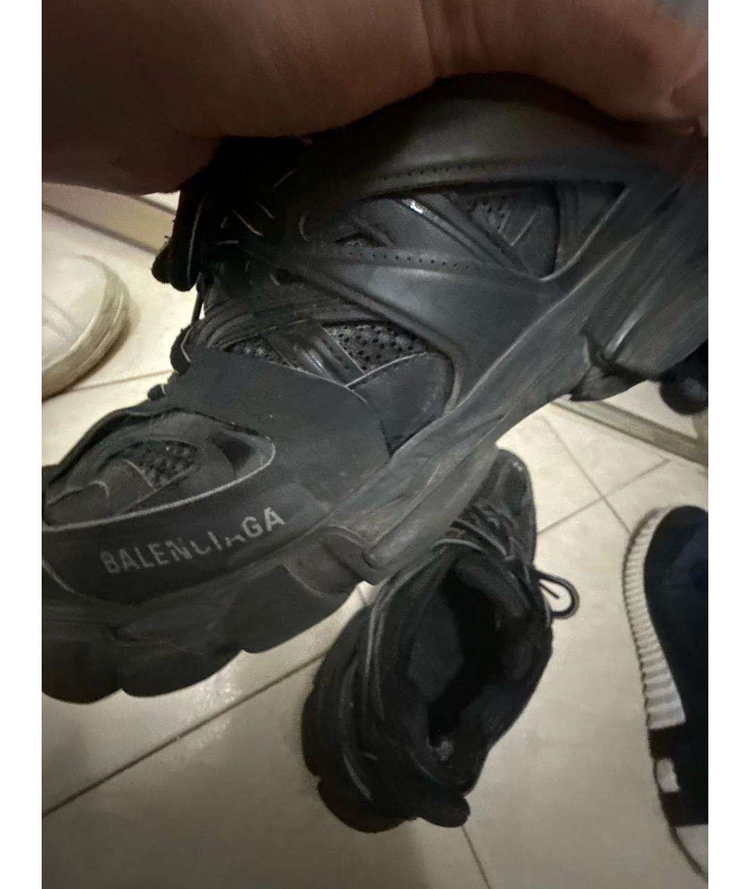 BALENCIAGA Черные низкие кроссовки / кеды из искусственной кожи, фото 6