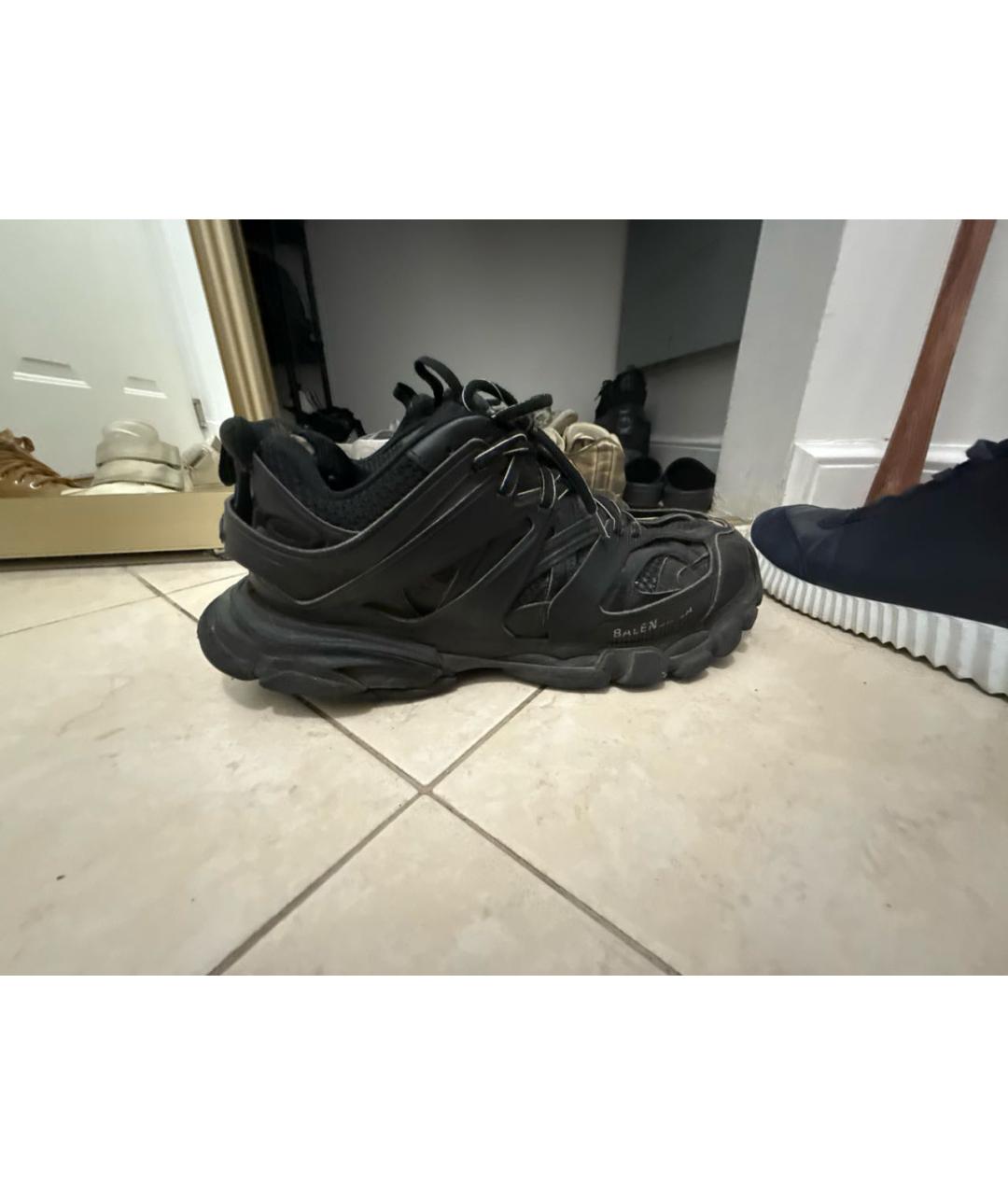 BALENCIAGA Черные низкие кроссовки / кеды из искусственной кожи, фото 7