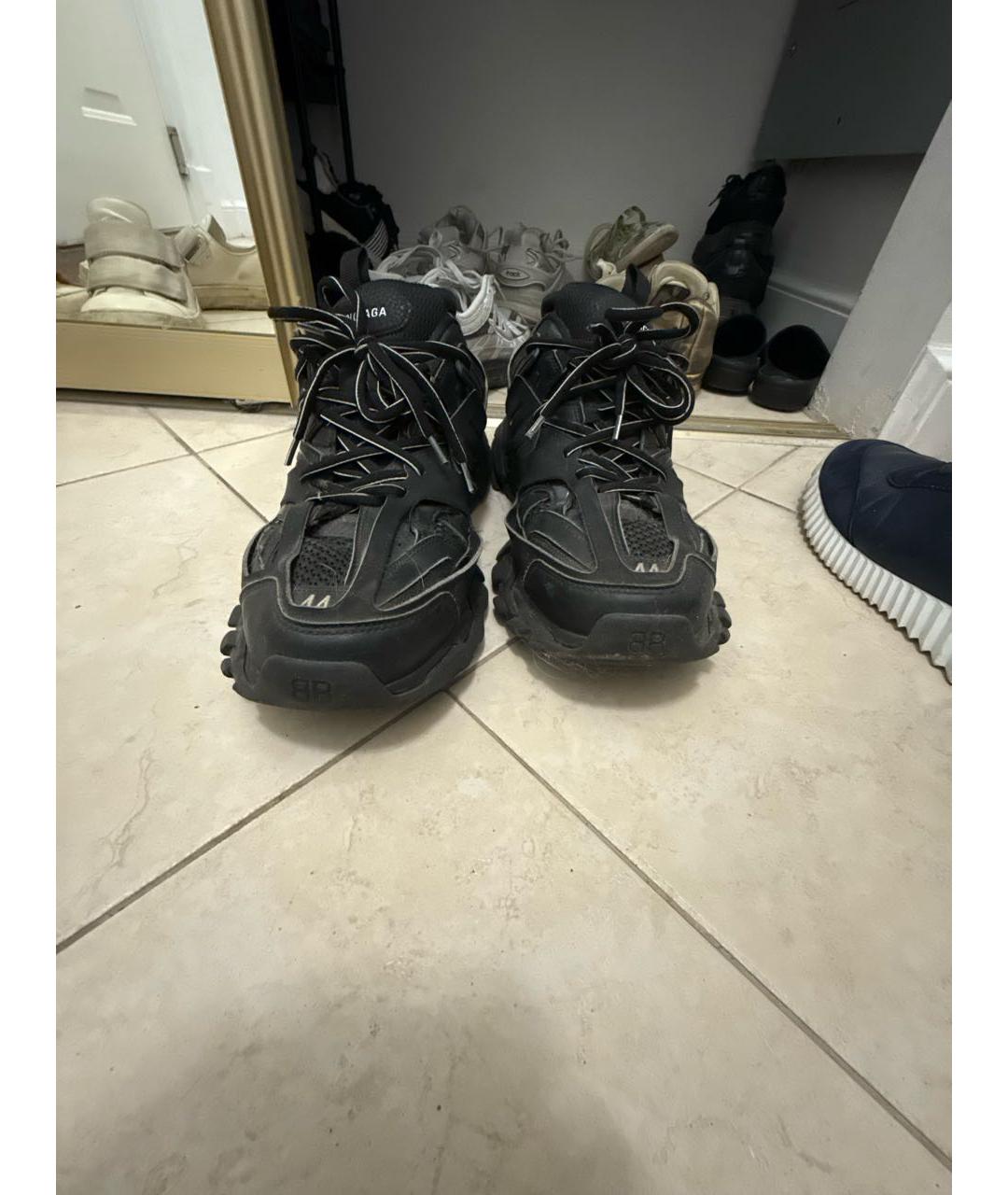 BALENCIAGA Черные низкие кроссовки / кеды из искусственной кожи, фото 2