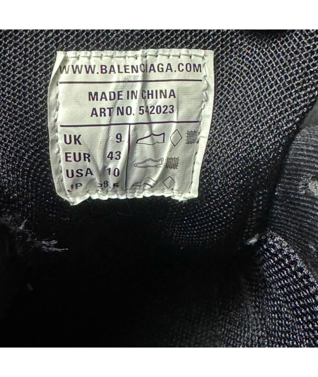 BALENCIAGA Черные текстильные низкие кроссовки / кеды, фото 5