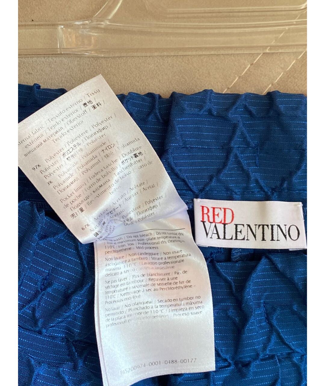 RED VALENTINO Синяя полиэстеровая юбка-шорты, фото 6