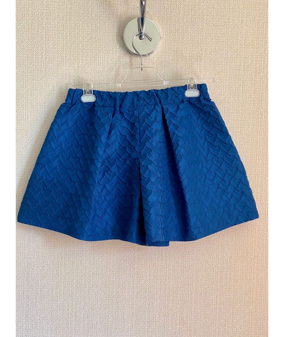 RED VALENTINO Синяя полиэстеровая юбка-шорты, фото 2