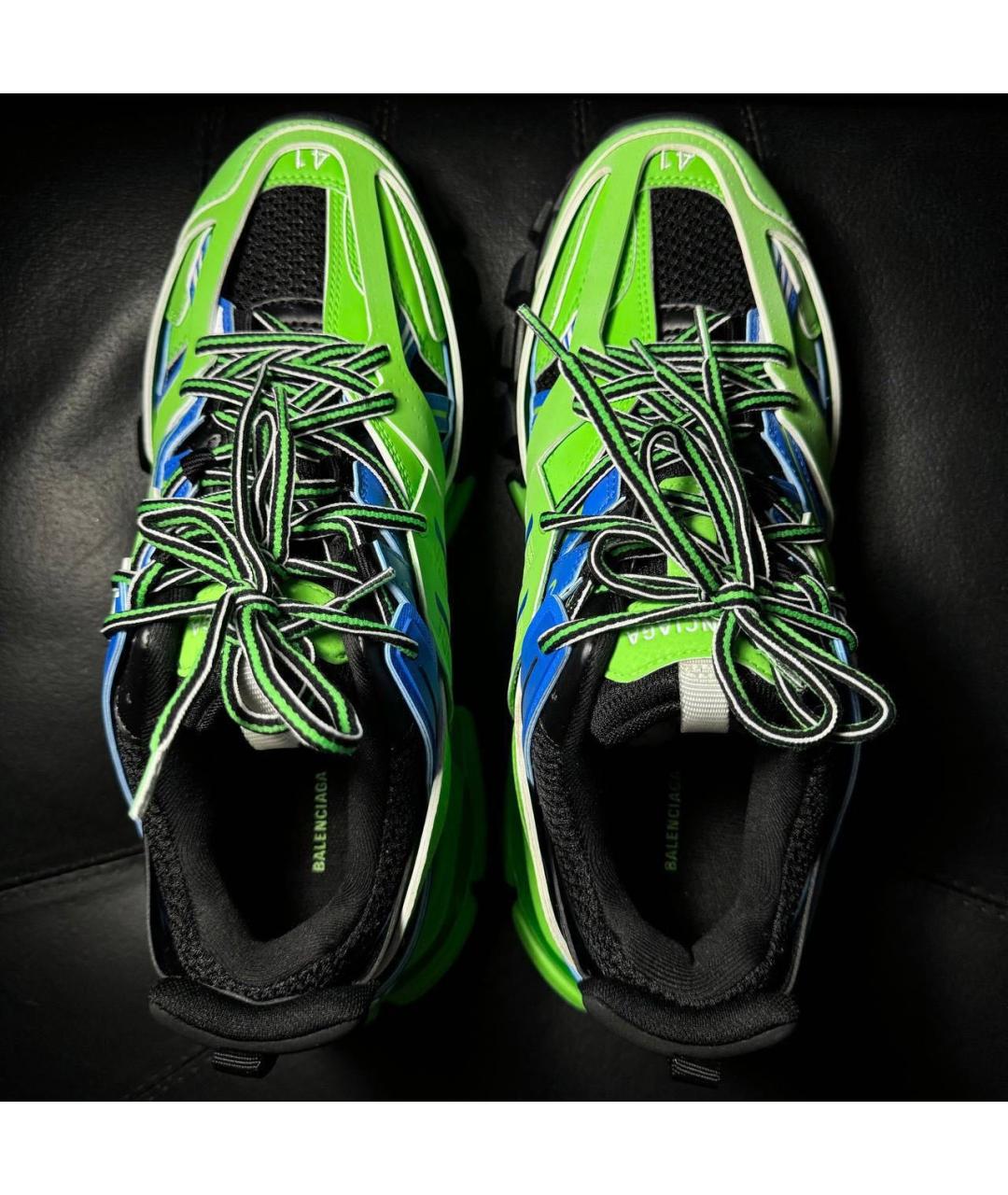 BALENCIAGA Зеленые текстильные низкие кроссовки / кеды, фото 6