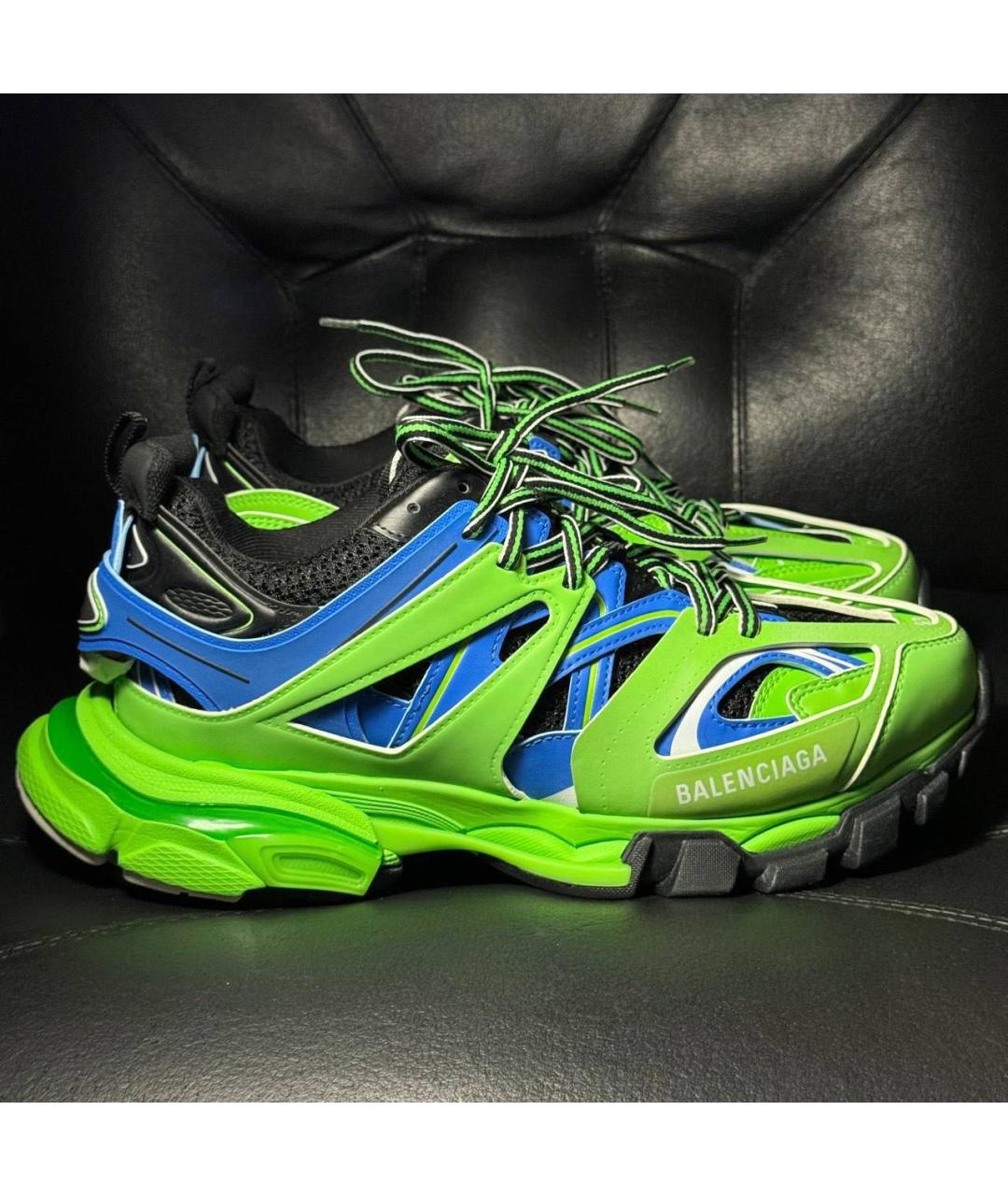 BALENCIAGA Зеленые текстильные низкие кроссовки / кеды, фото 9