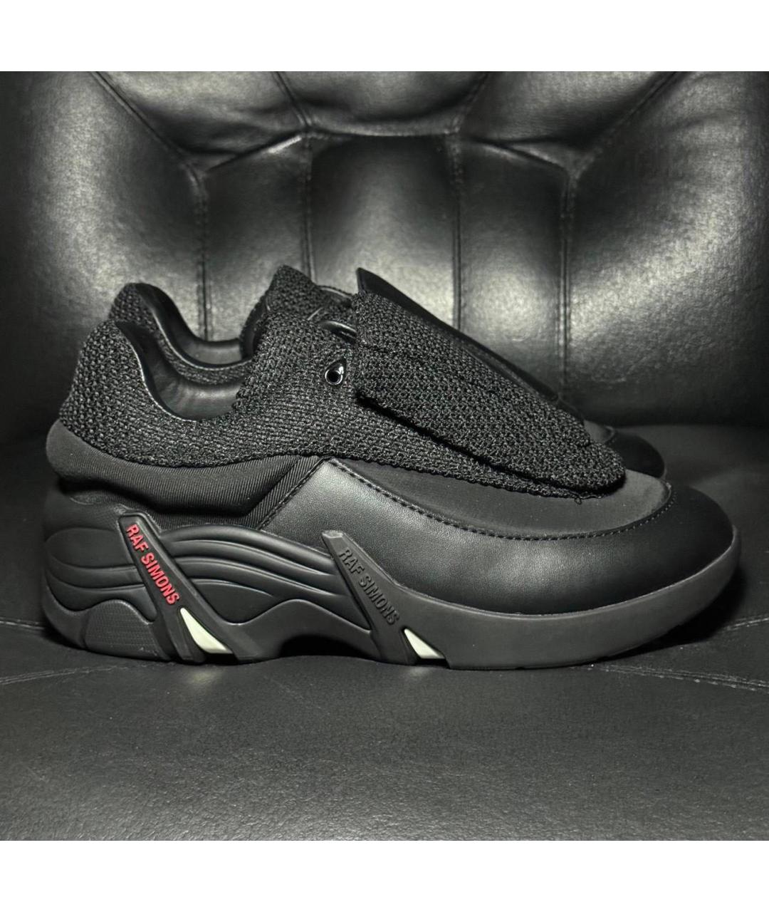 RAF SIMONS Черные кожаные кроссовки, фото 9