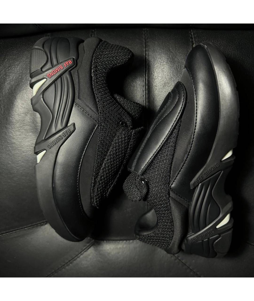 RAF SIMONS Черные кожаные кроссовки, фото 4