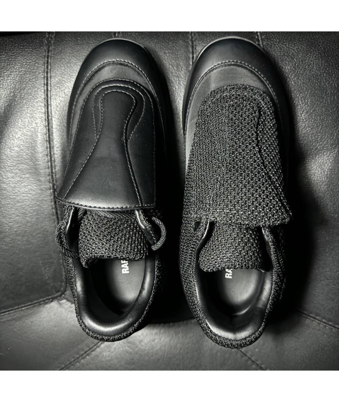 RAF SIMONS Черные кожаные кроссовки, фото 8