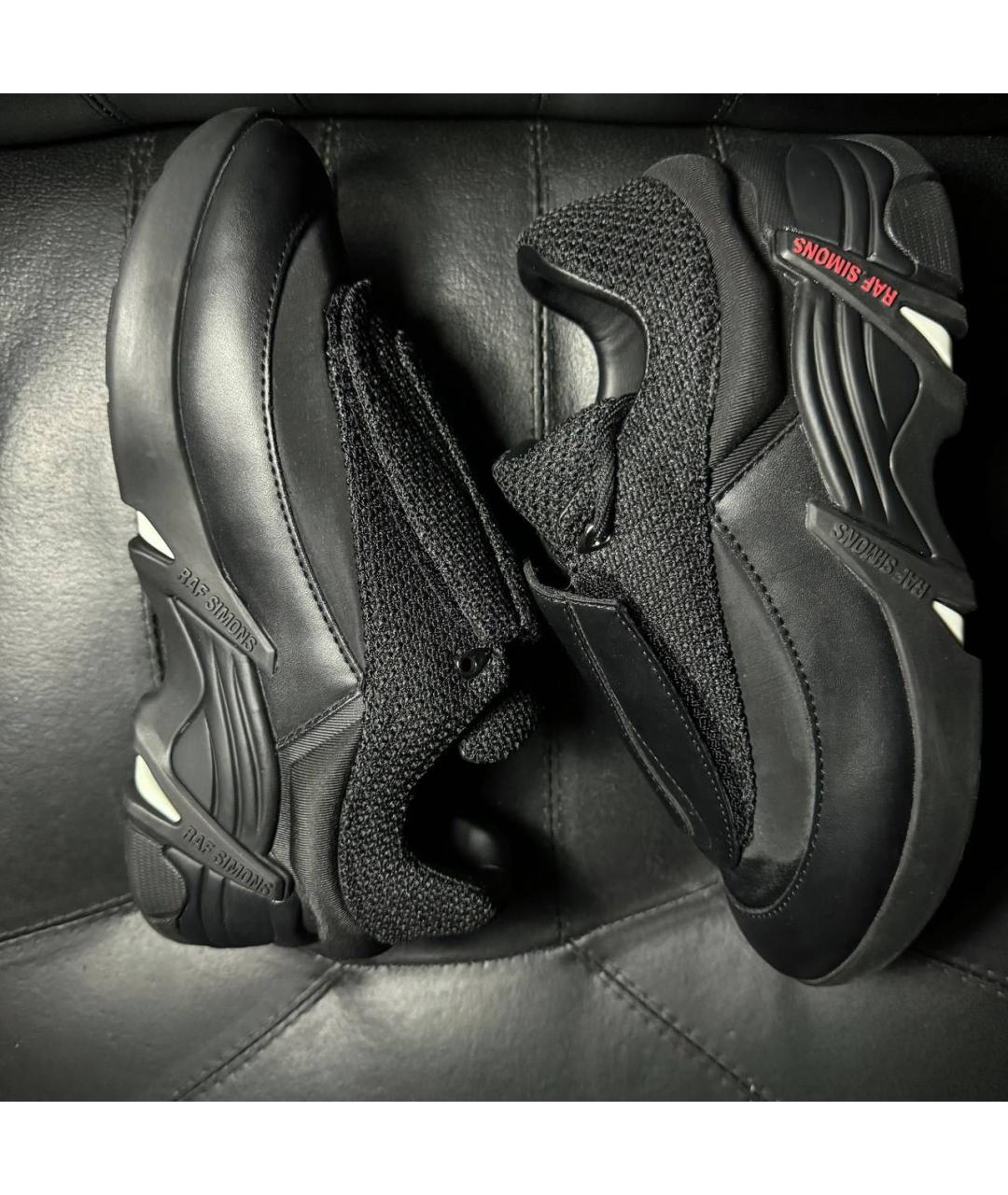 RAF SIMONS Черные кожаные кроссовки, фото 5