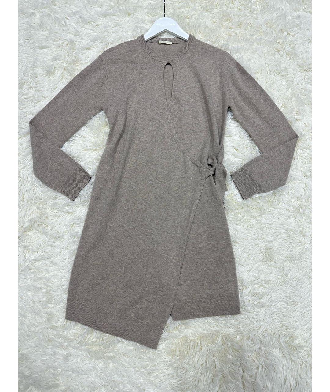 12 STOREEZ Бежевое кашемировое повседневное платье, фото 3