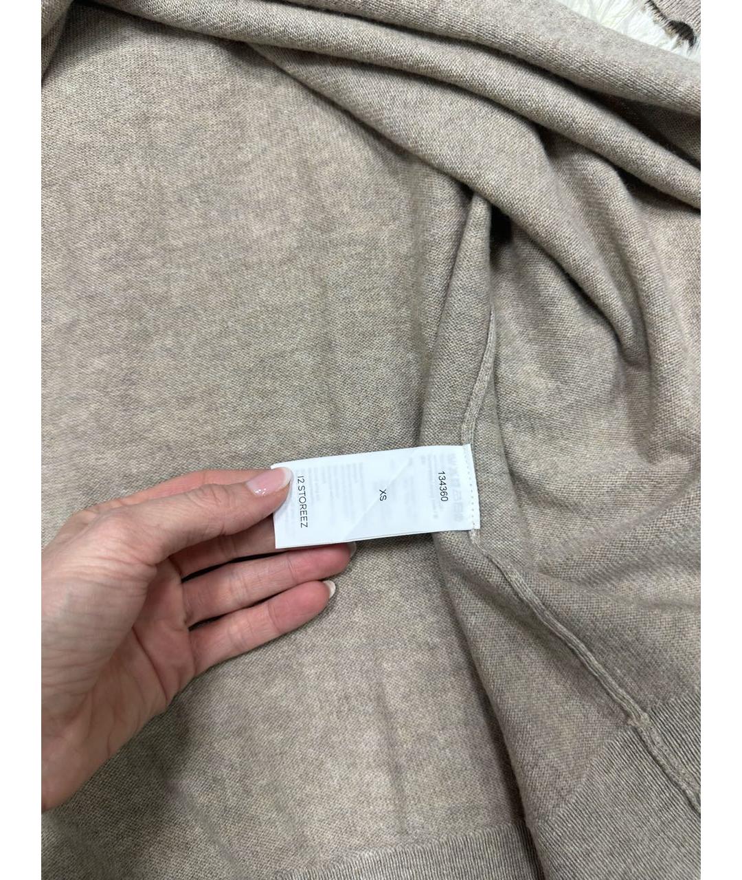 12 STOREEZ Бежевое кашемировое повседневное платье, фото 6