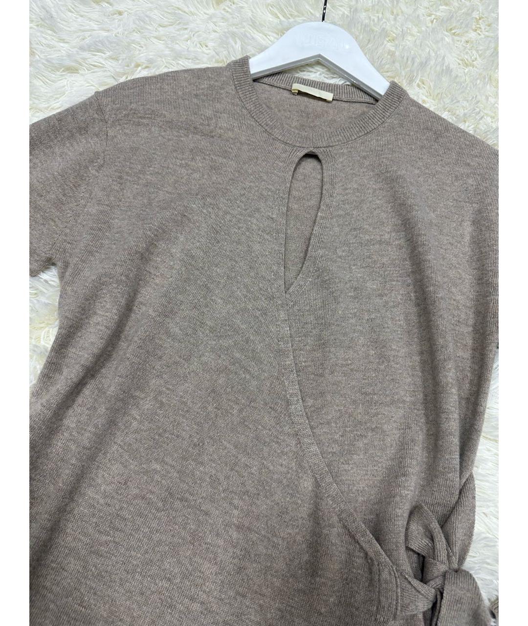 12 STOREEZ Бежевое кашемировое повседневное платье, фото 4