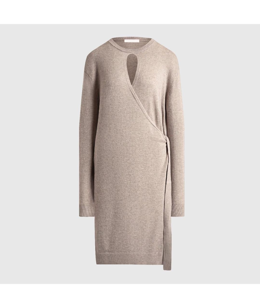 12 STOREEZ Бежевое кашемировое повседневное платье, фото 8