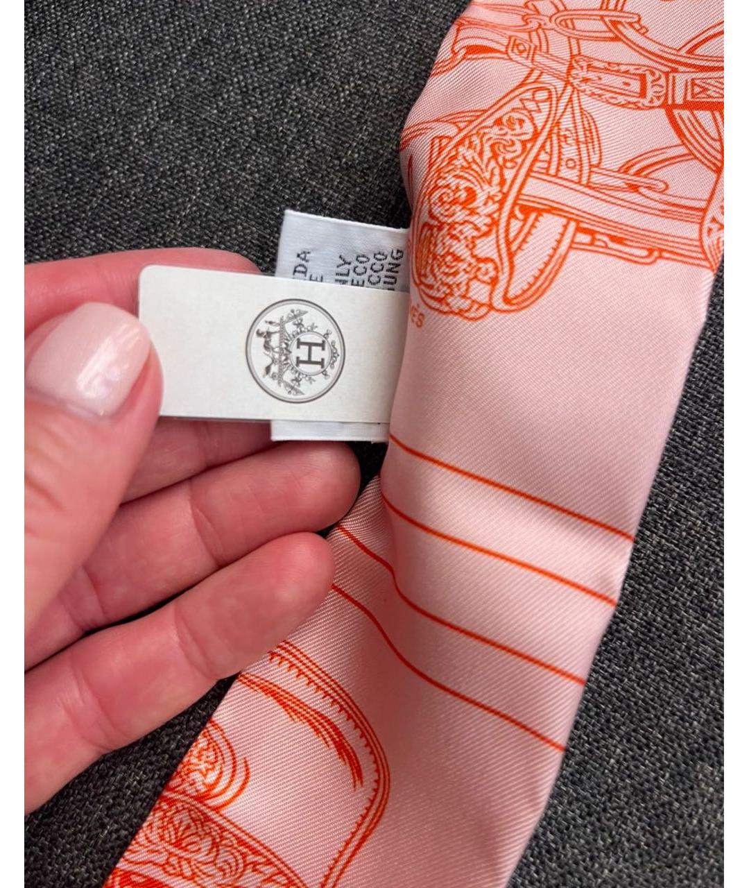 HERMES Голубой шелковый платок, фото 4