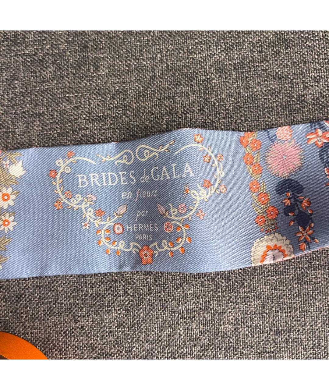 HERMES Голубой шелковый платок, фото 6