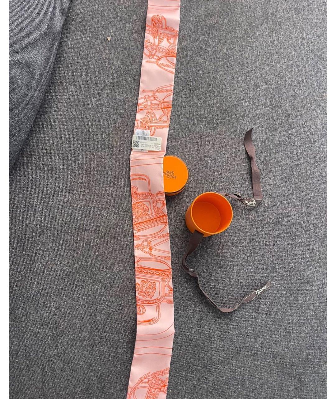 HERMES Голубой шелковый платок, фото 5