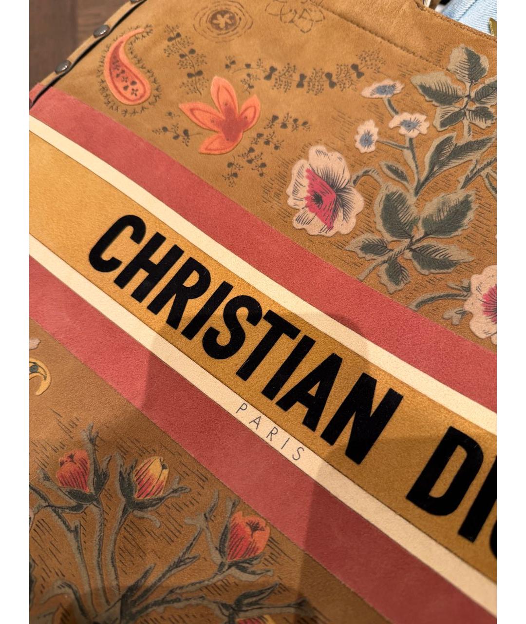 CHRISTIAN DIOR Коричневая замшевая сумка тоут, фото 5