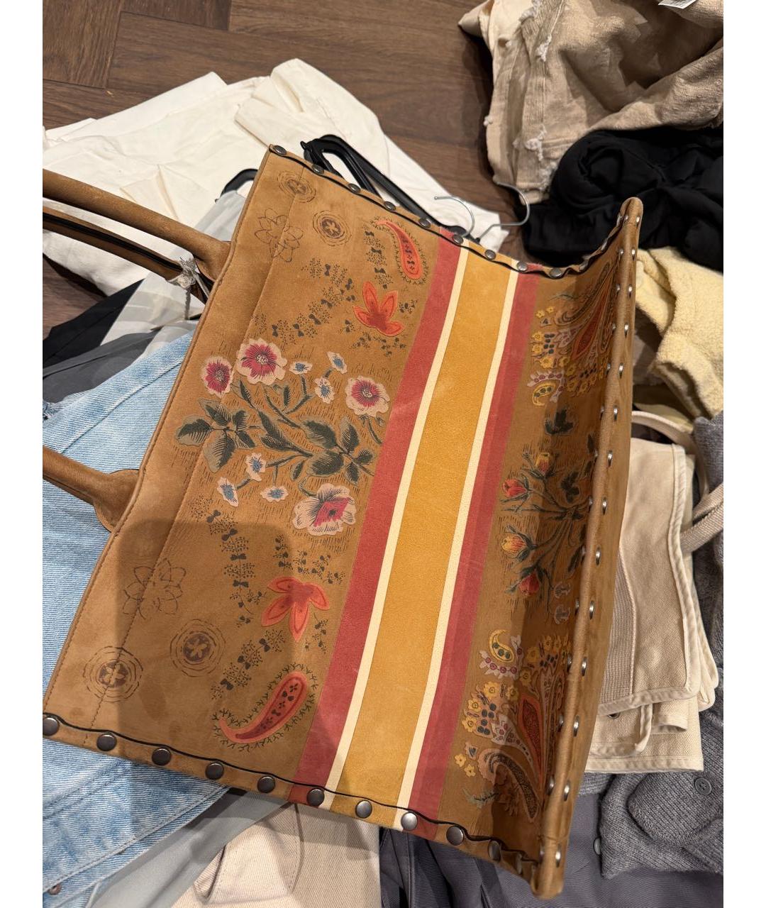 CHRISTIAN DIOR Коричневая замшевая сумка тоут, фото 3