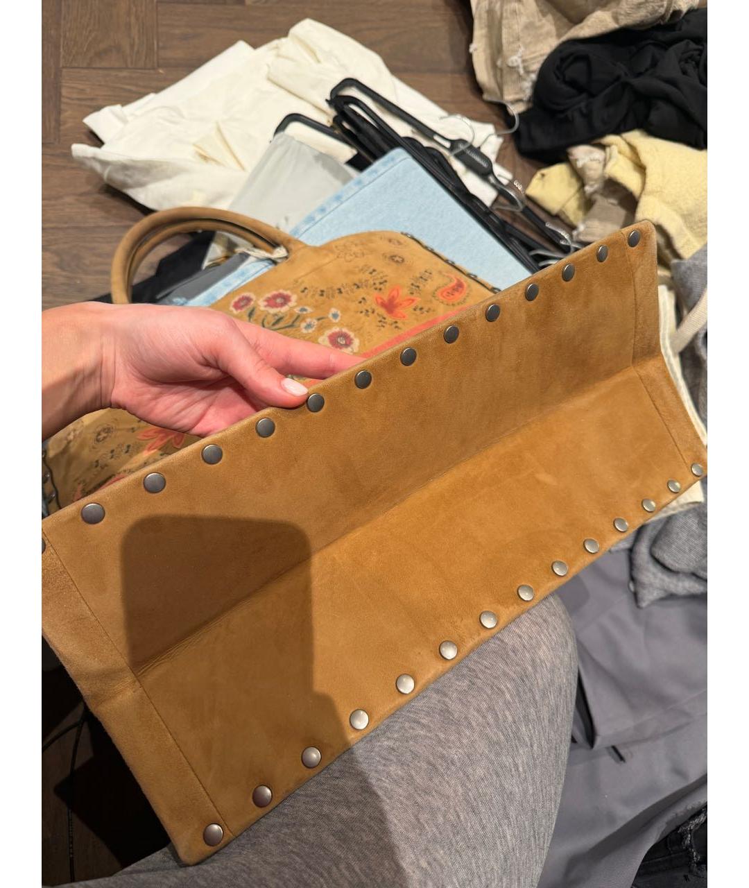 CHRISTIAN DIOR Коричневая замшевая сумка тоут, фото 2