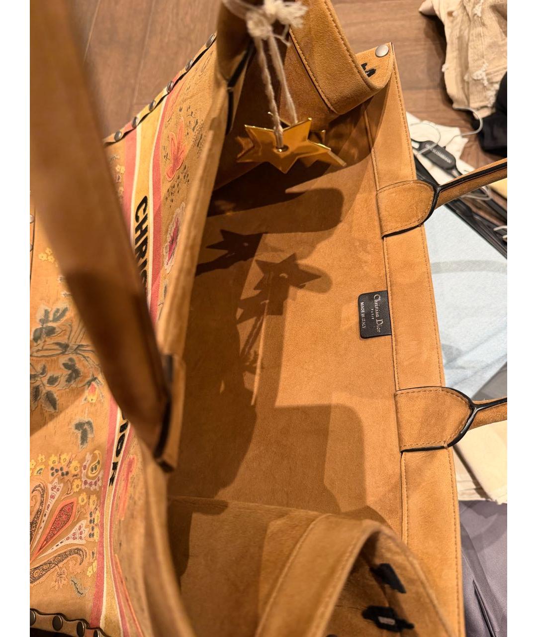 CHRISTIAN DIOR Коричневая замшевая сумка тоут, фото 4