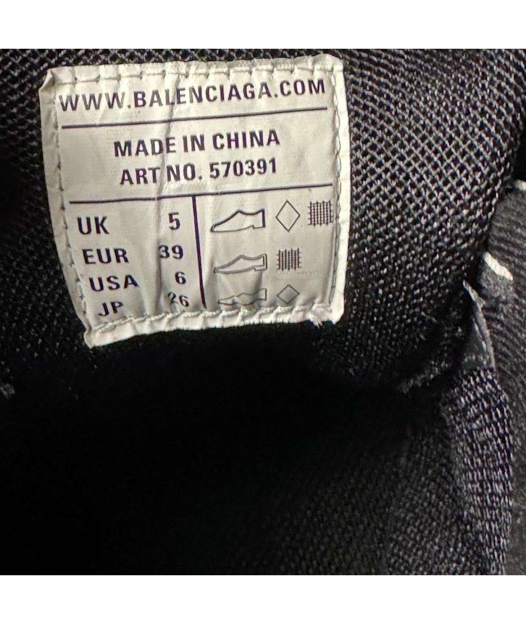 BALENCIAGA Черные текстильные низкие кроссовки / кеды, фото 5