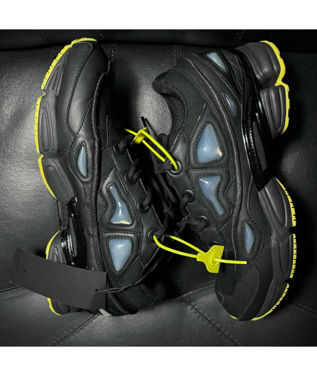 ADIDAS X RAF SIMONS Черные кожаные низкие кроссовки / кеды, фото 4