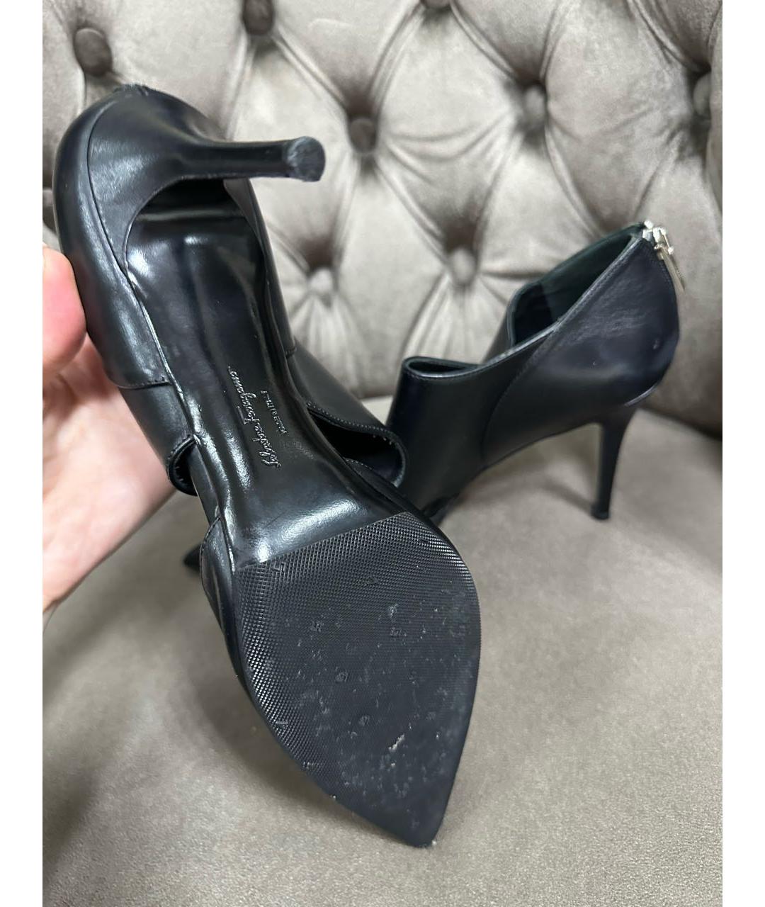 FERRAGAMO Черные кожаные туфли, фото 5