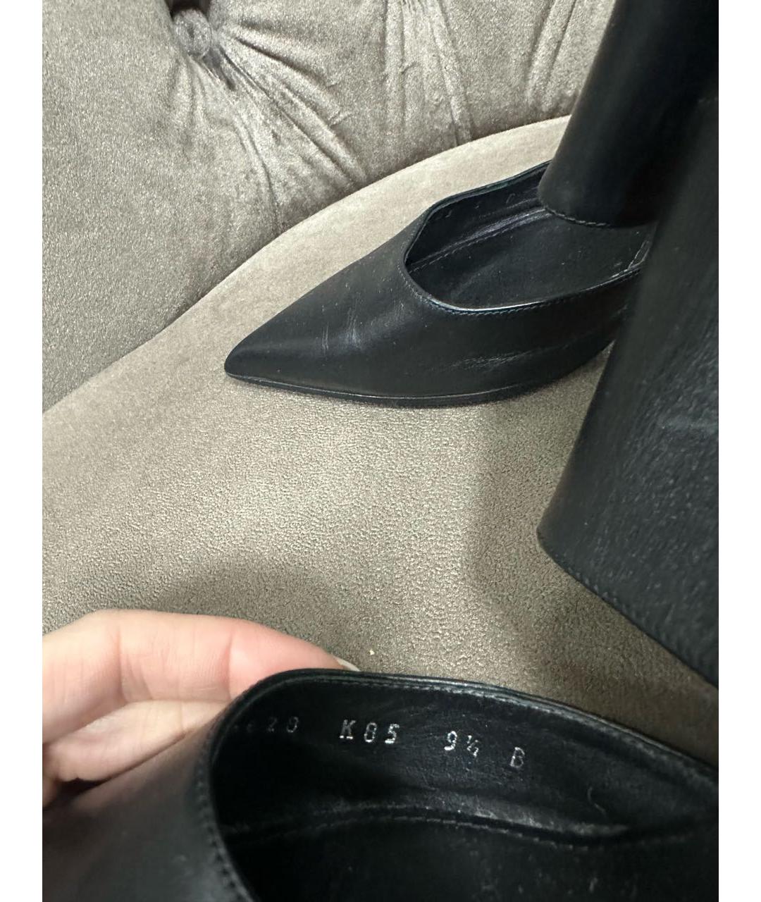 FERRAGAMO Черные кожаные туфли, фото 6