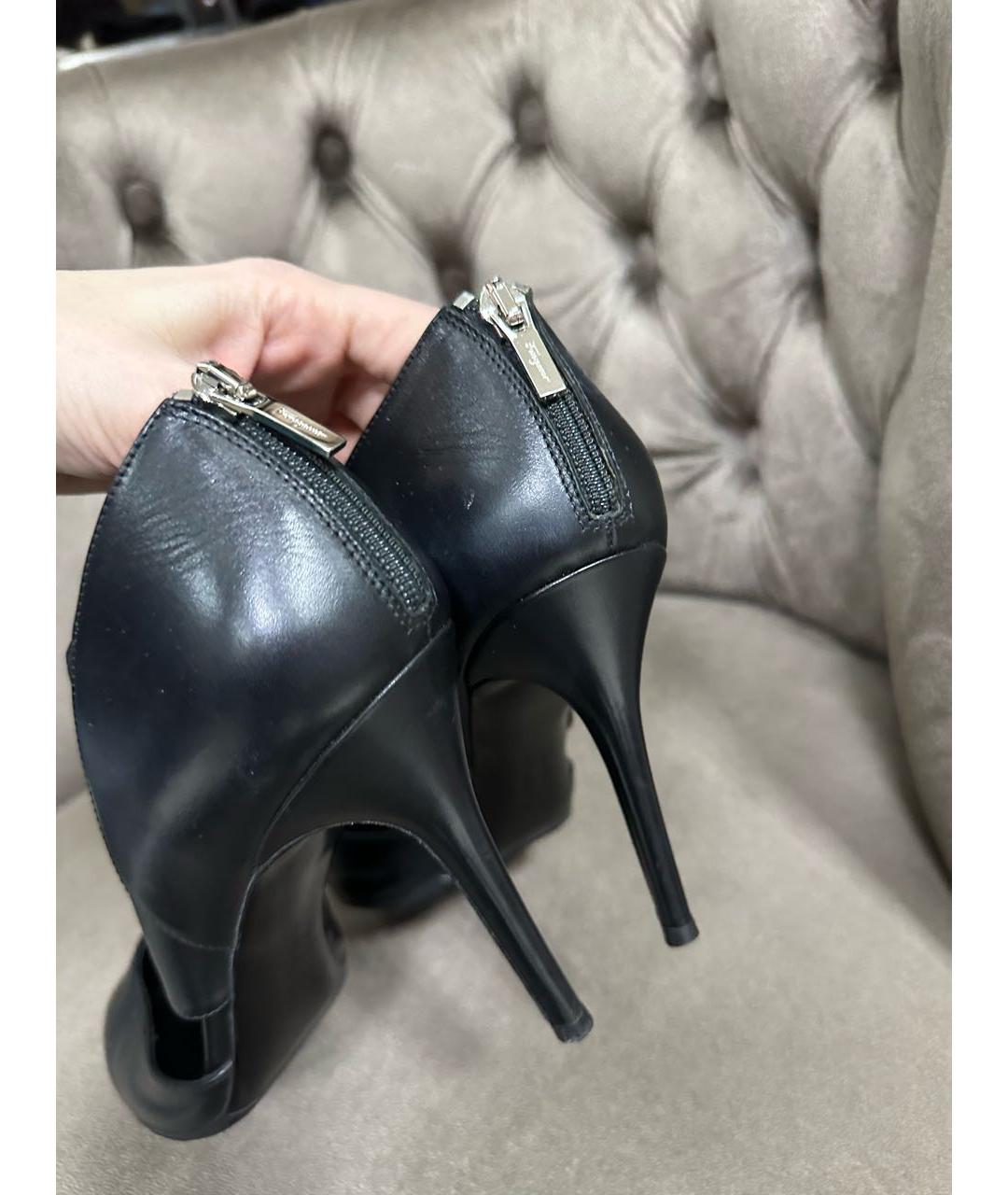 FERRAGAMO Черные кожаные туфли, фото 4