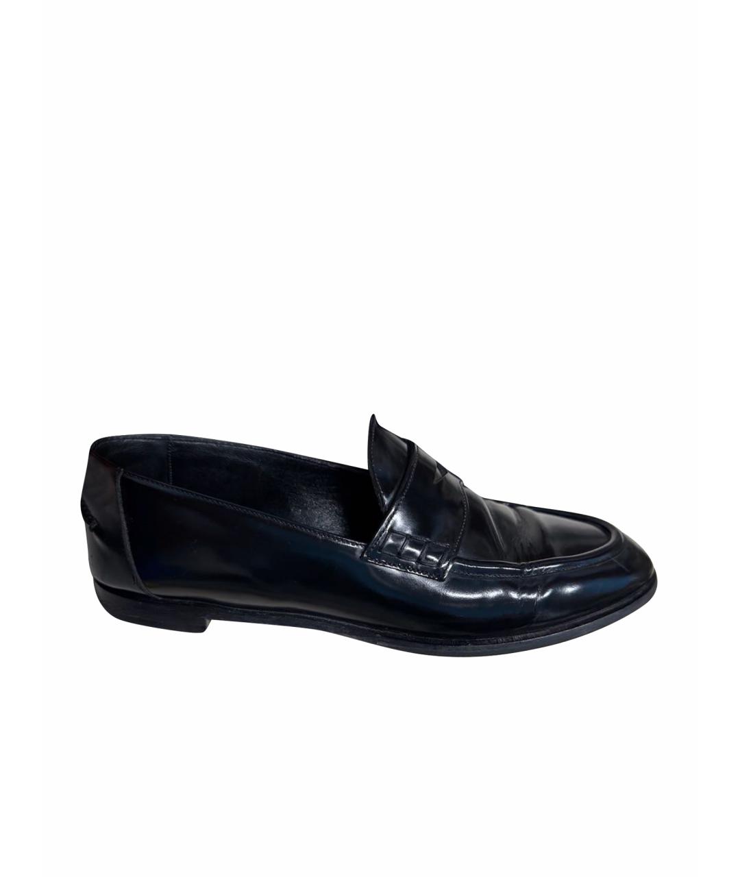 BURBERRY Черные кожаные лоферы, фото 1