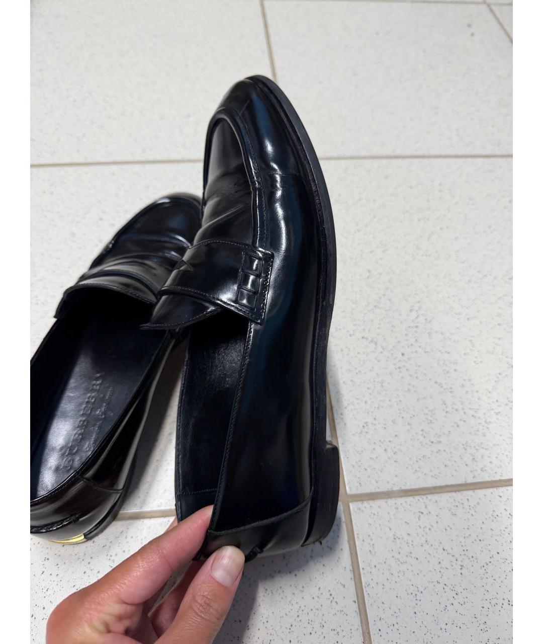 BURBERRY Черные кожаные лоферы, фото 3