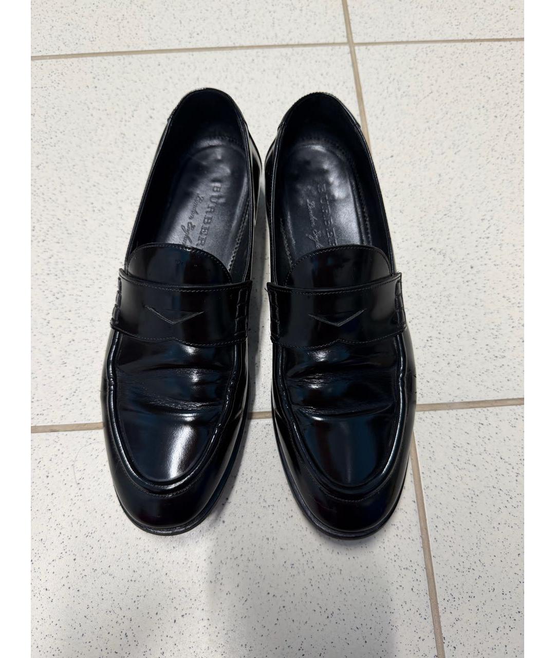 BURBERRY Черные кожаные лоферы, фото 5