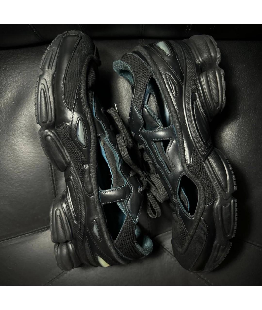 ADIDAS X RAF SIMONS Черные текстильные низкие кроссовки / кеды, фото 4