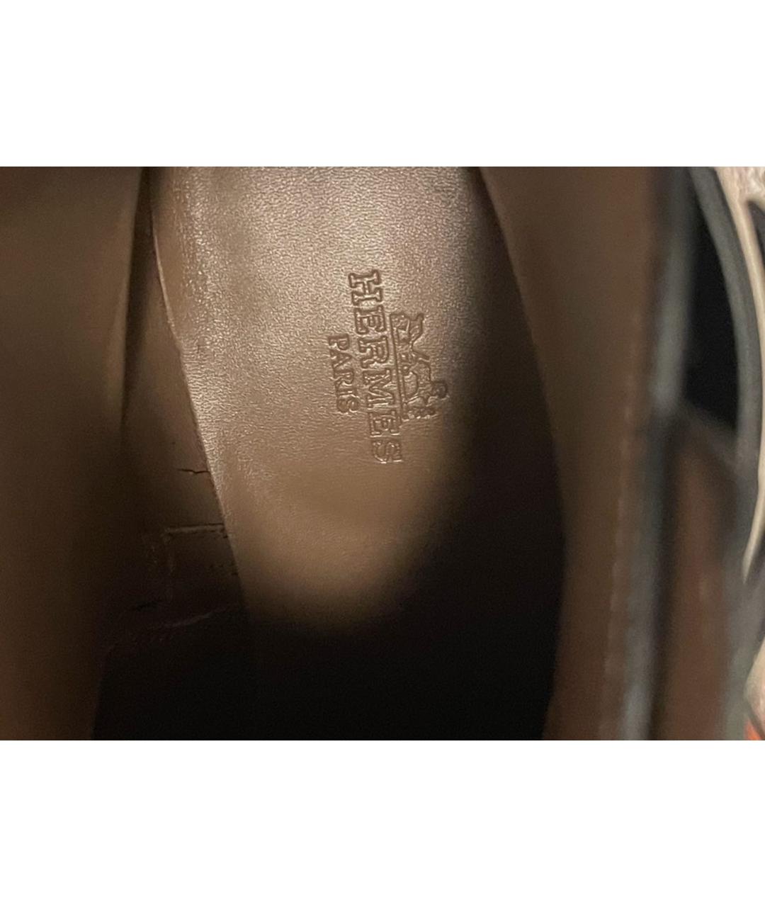 HERMES Черные кожаные ботинки, фото 4