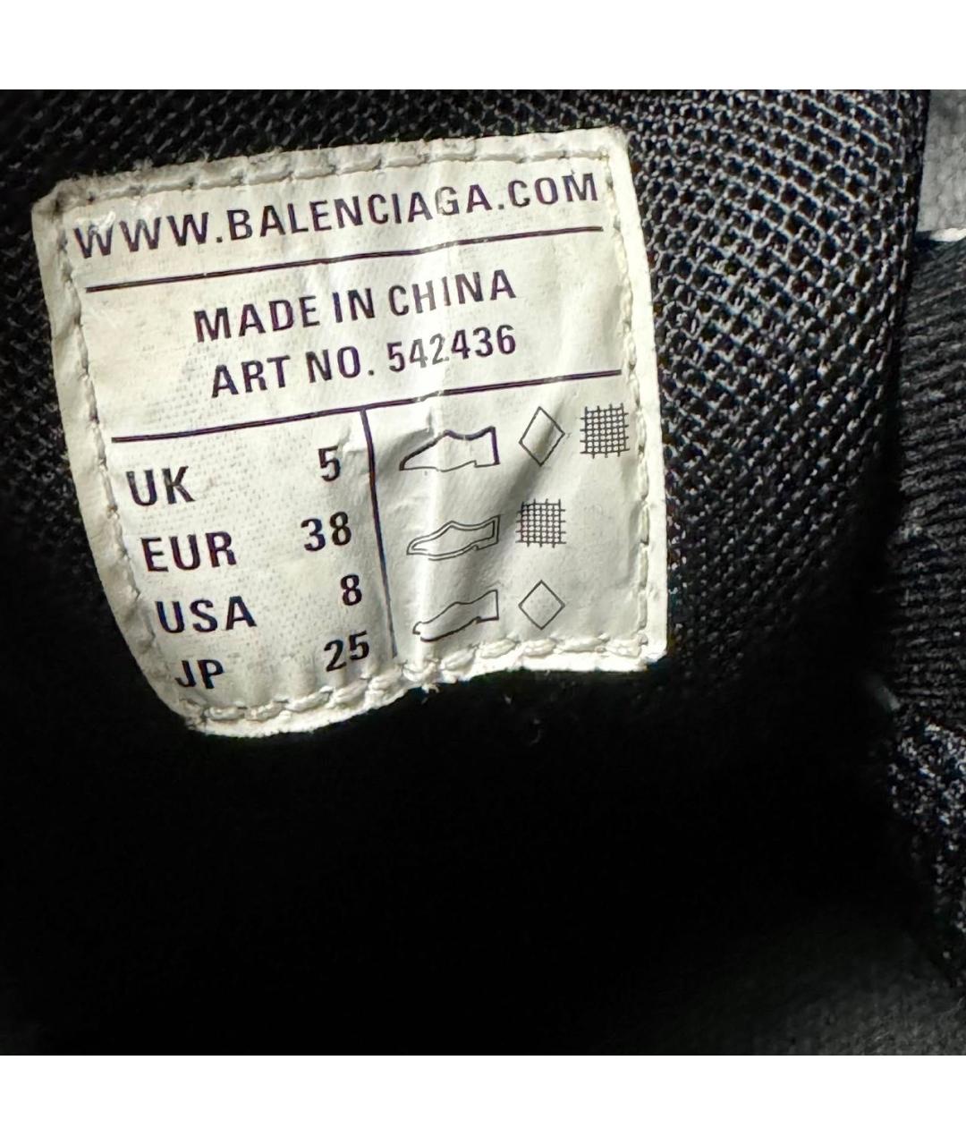 BALENCIAGA Черные текстильные низкие кроссовки / кеды, фото 5